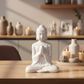Sienna Ceramic Meditating Buddha Figurine in Anjali Mudra