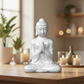 Sienna Ceramic Meditating Buddha Figurine in Anjali Mudra