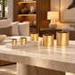 Gweyz Brushed Round Mini Vase in Gold