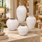 Laci Tall Ovoid Ceramic Vase with Textured Striations
