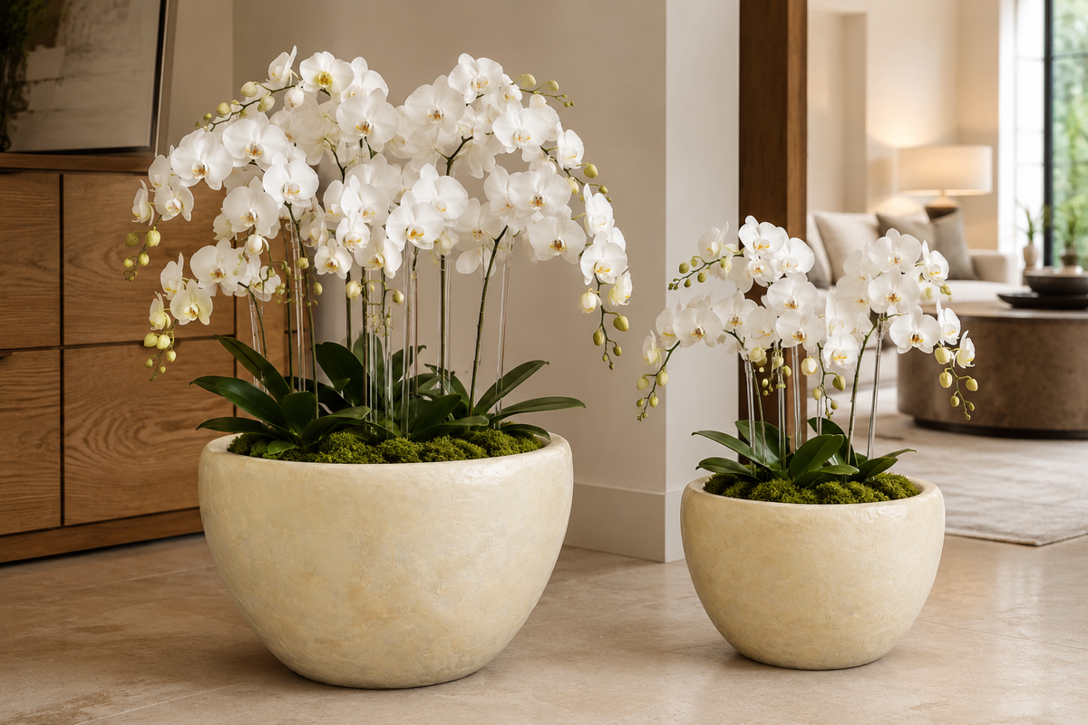 Raya Capri Shell Round Planter Set (Set of 2)