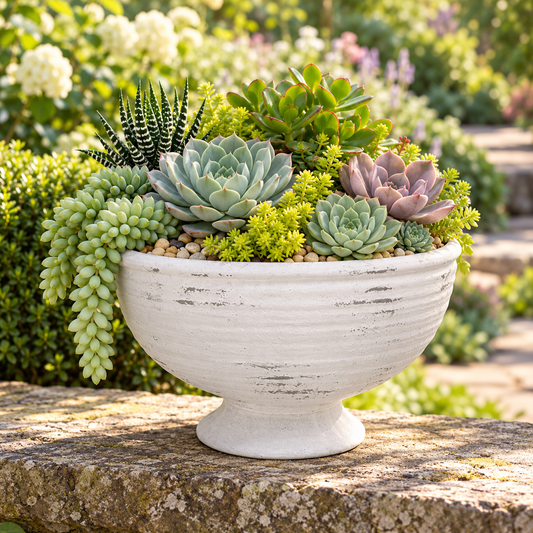 Iris Cement Urn Planter