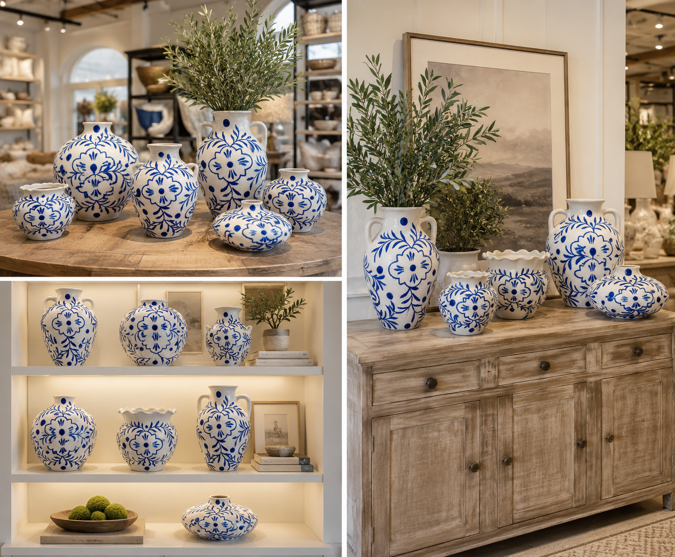 Ami Chinoiserie Single-Handled Ceramic Vase