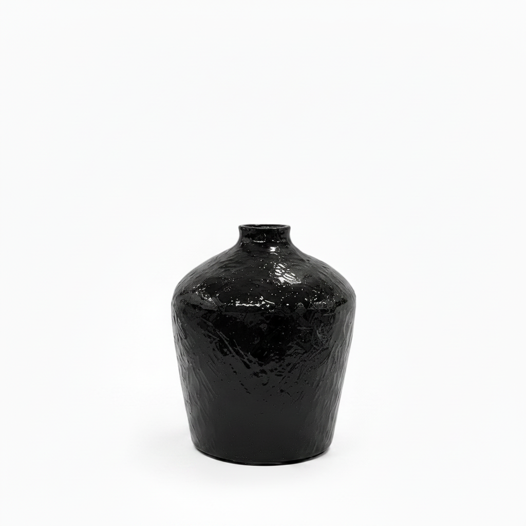 Lumine Textured Bulbous Ceramic Vase
