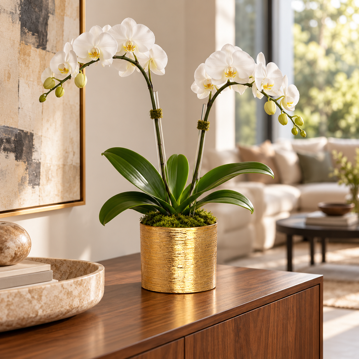 Gweyz Brushed Round Mini Vase in Gold