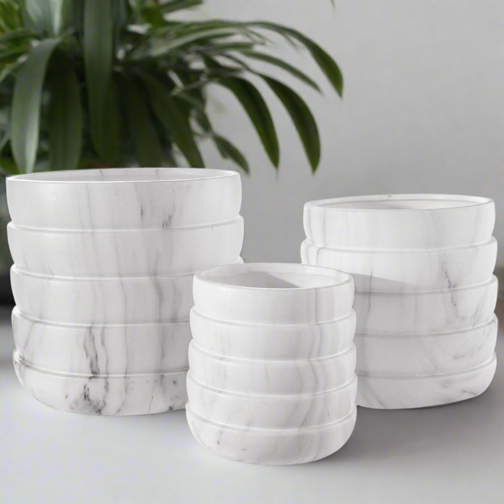 Celine Ceramic Round Planter Set (Set of 3)