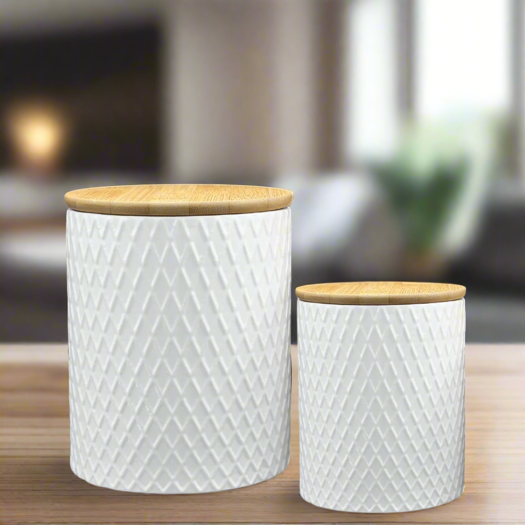 Corina Ceramic Round Canister Set (Set of 2)