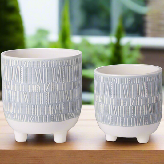 Rivelle Abstract Line Tripod Planter Set (Set of 2)