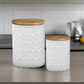 Fern Ceramic Round Canister Set (Set of 2)