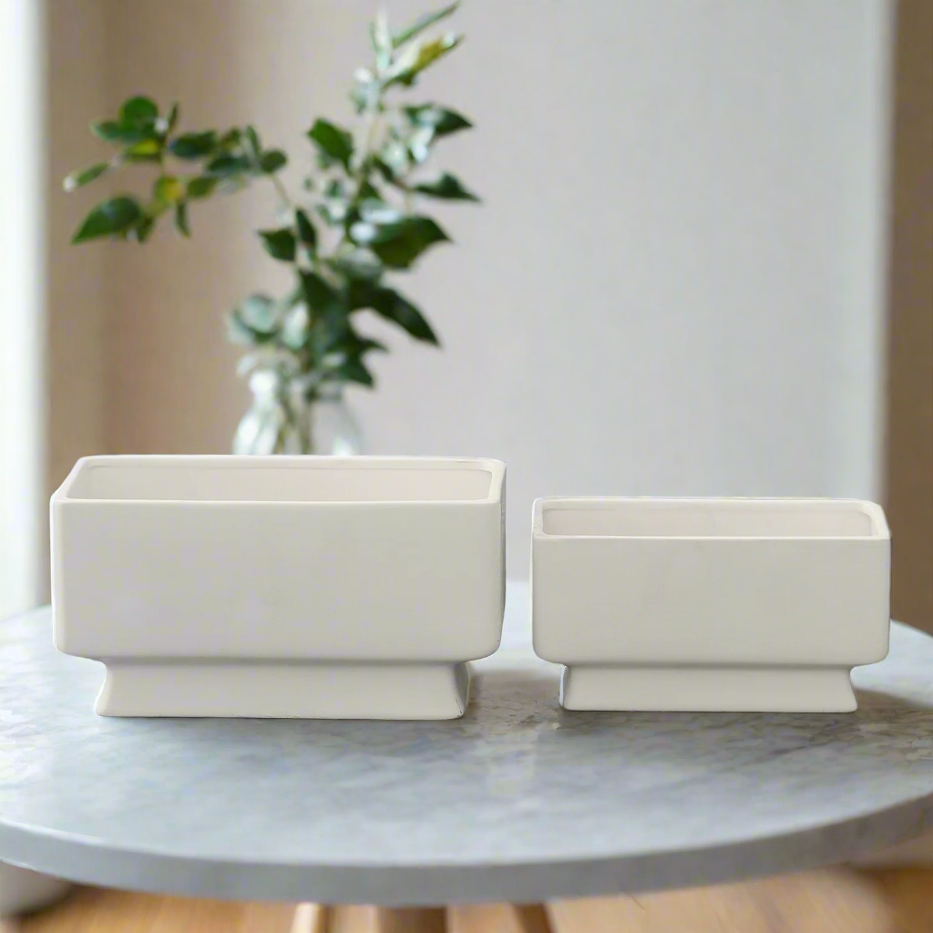 Ellara Ceramic Rectangular Pot Set