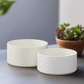 Belvoir White Ceramic Diamond Pattern Planter Set (Set of 2)