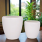 Zylar White Gloss Ceramic Planter Set (Set of 2)