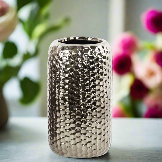 Rosa Ceramic Dimpled Round Vase