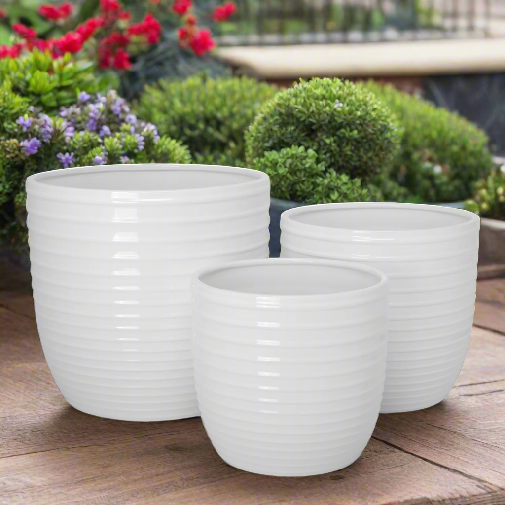 Loryne Layered Banded Planter Set (Set of 3)