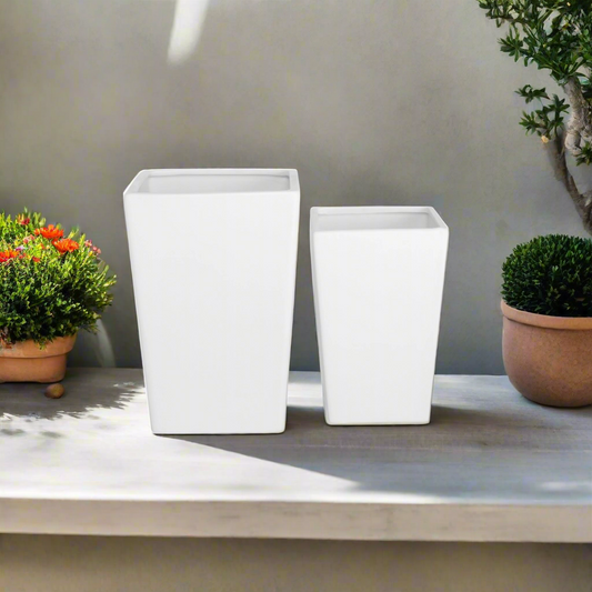 Penelope Ceramic Square Planter Set (Set of 2)