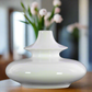 Alayna Ceramic Bellied Round Vase with Two-Tier Design