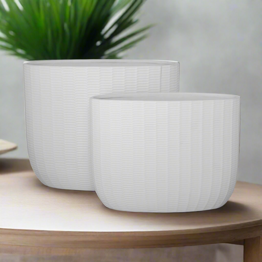 Rheva Ceramic Tall Oval Planter Set (Set of 2)