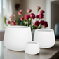 Olyssia Wide White Fiberclay Planters (Set of 3)