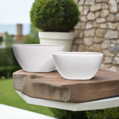 Ceylin Low Oval Ceramic Planter Set (Set of 2)