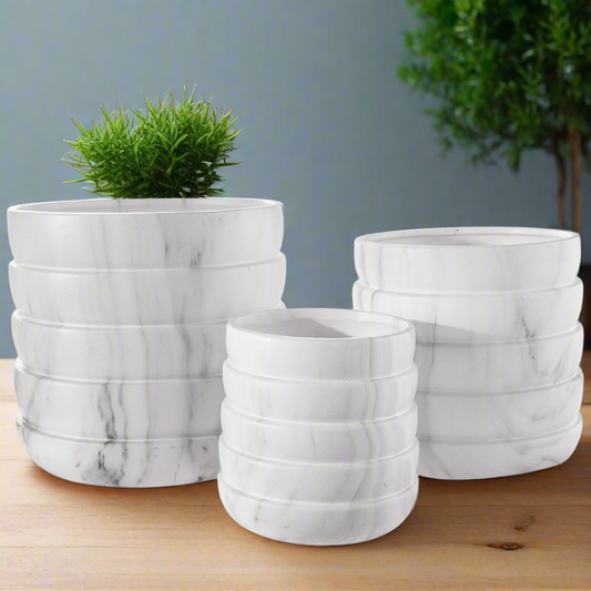 Celine Ceramic Round Planter Set (Set of 3)