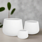 Olyssia Wide White Fiberclay Planters (Set of 3)