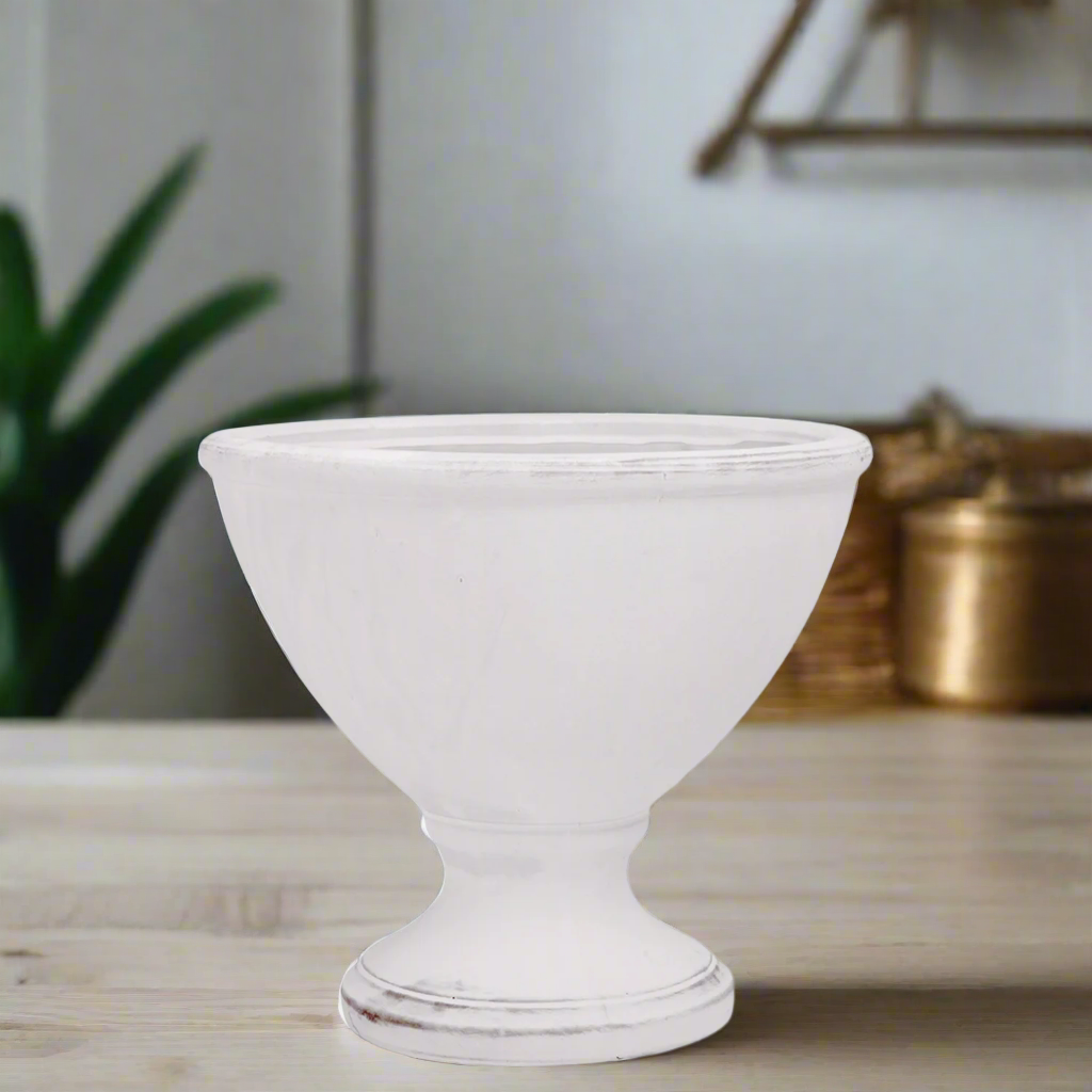 Solura White Terracotta Urn Planter