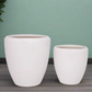 Zylar White Gloss Ceramic Planter Set (Set of 2)