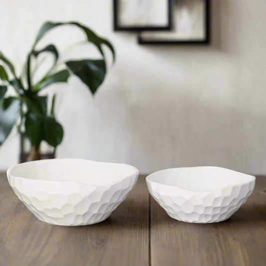 Elara Gloss White Ceramic Pot Set (Set of 2)