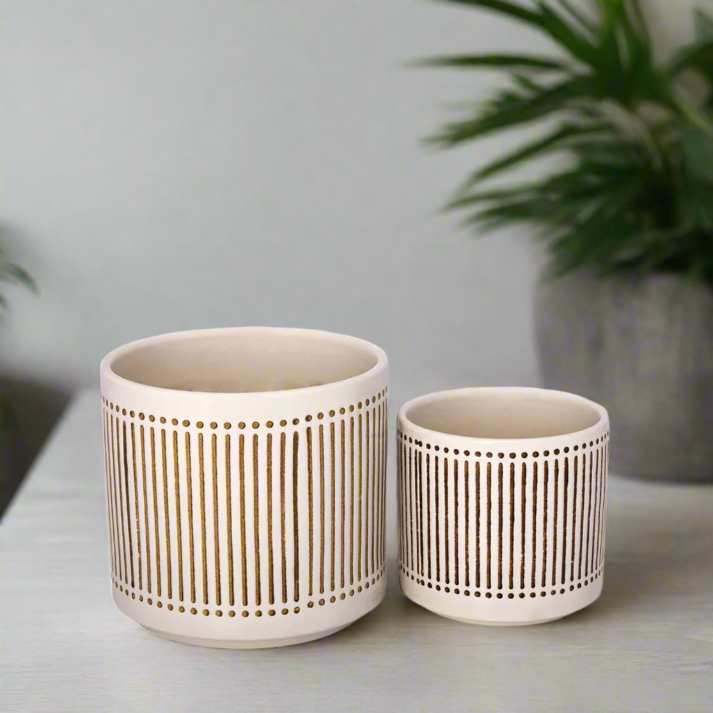 Kessler Ribbed Planter Set (Set of 2)