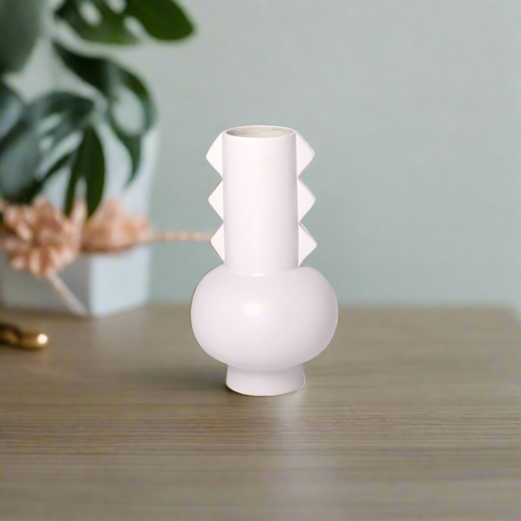Adie Ceramic Vase with Glazed Matte Finish