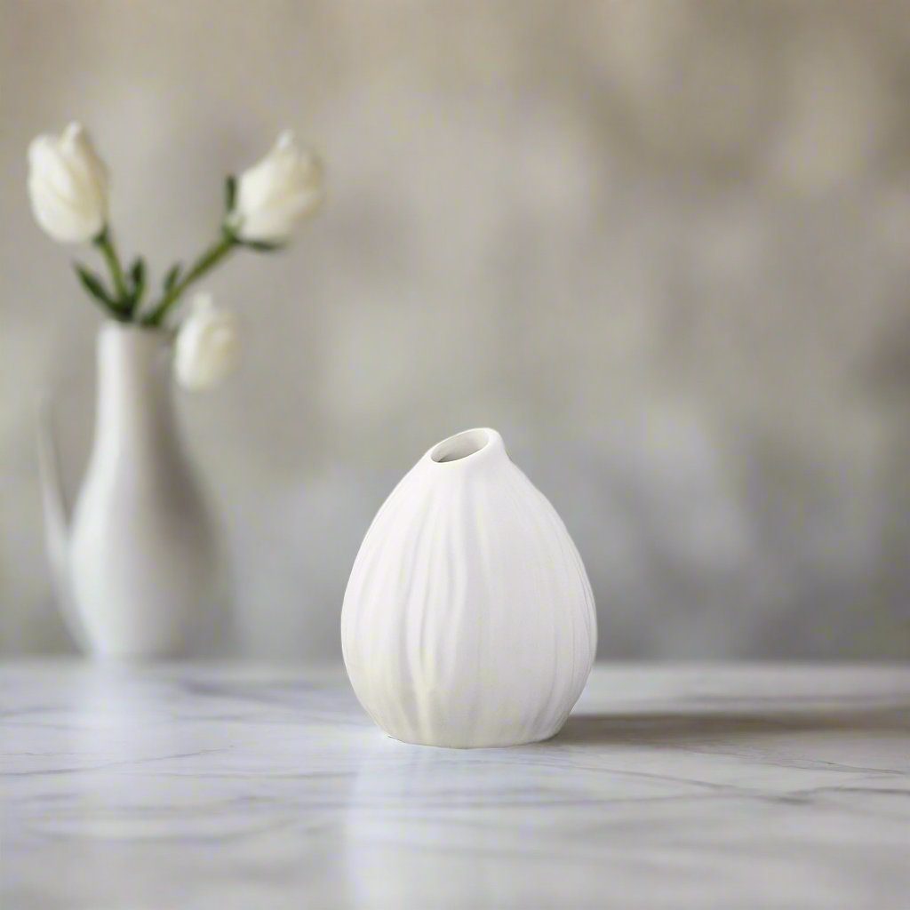 Dolly Textured Ceramic Bellied Vase