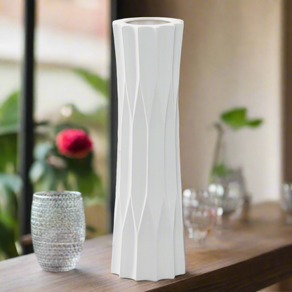 Kaia Ceramic Embossed Diamond Vases