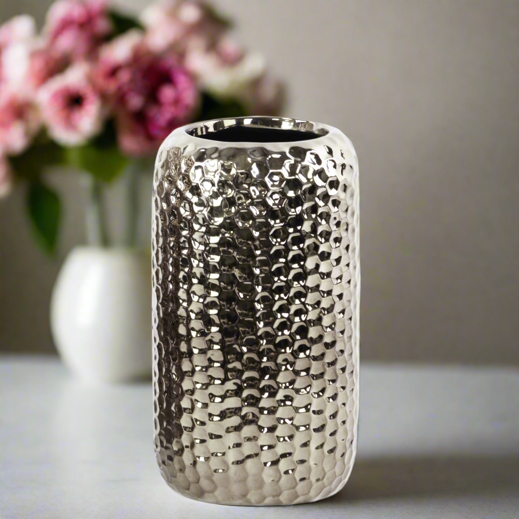 Rosa Ceramic Dimpled Round Vase