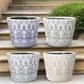 Callista Handcrafted Ceramic Round Planter Set (Set of Four)