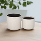 Ceyra White Stoneware Pot Set (Set of 2)