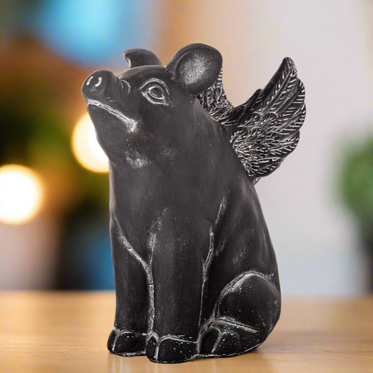 Lawra Cement Winged Piglet Figurine