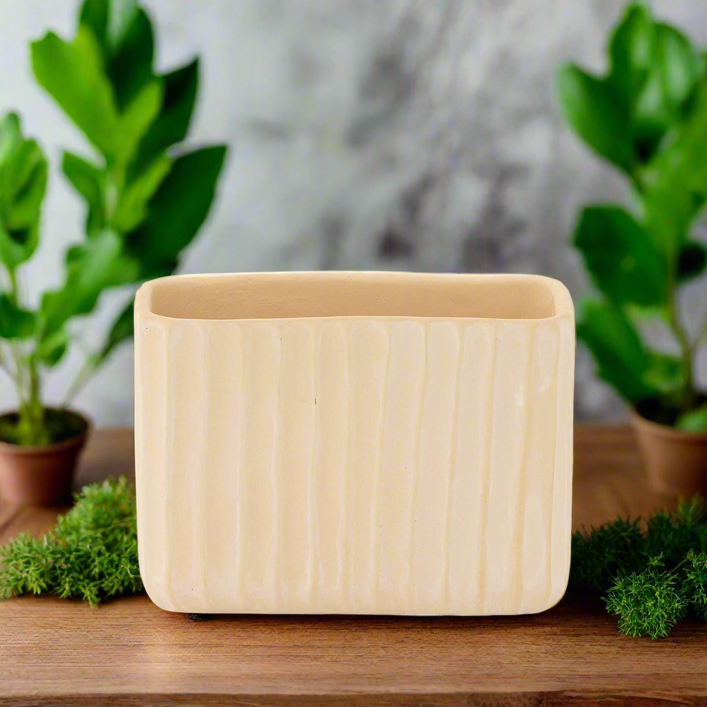 Bridget Cement Tall Rectangular Pot