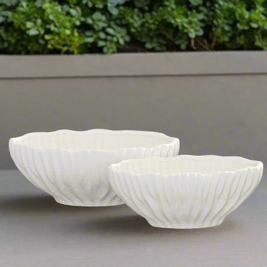 Seraphina Ceramic Low Oval Planter (Set of 2)