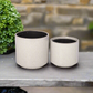Ceyra White Stoneware Pot Set (Set of 2)