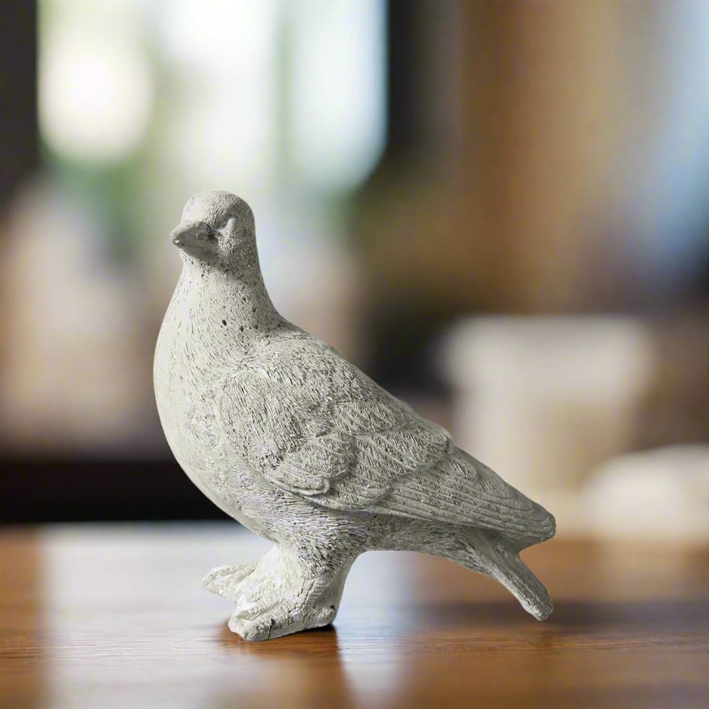 Sallie Cement Standing Pigeon Figurine