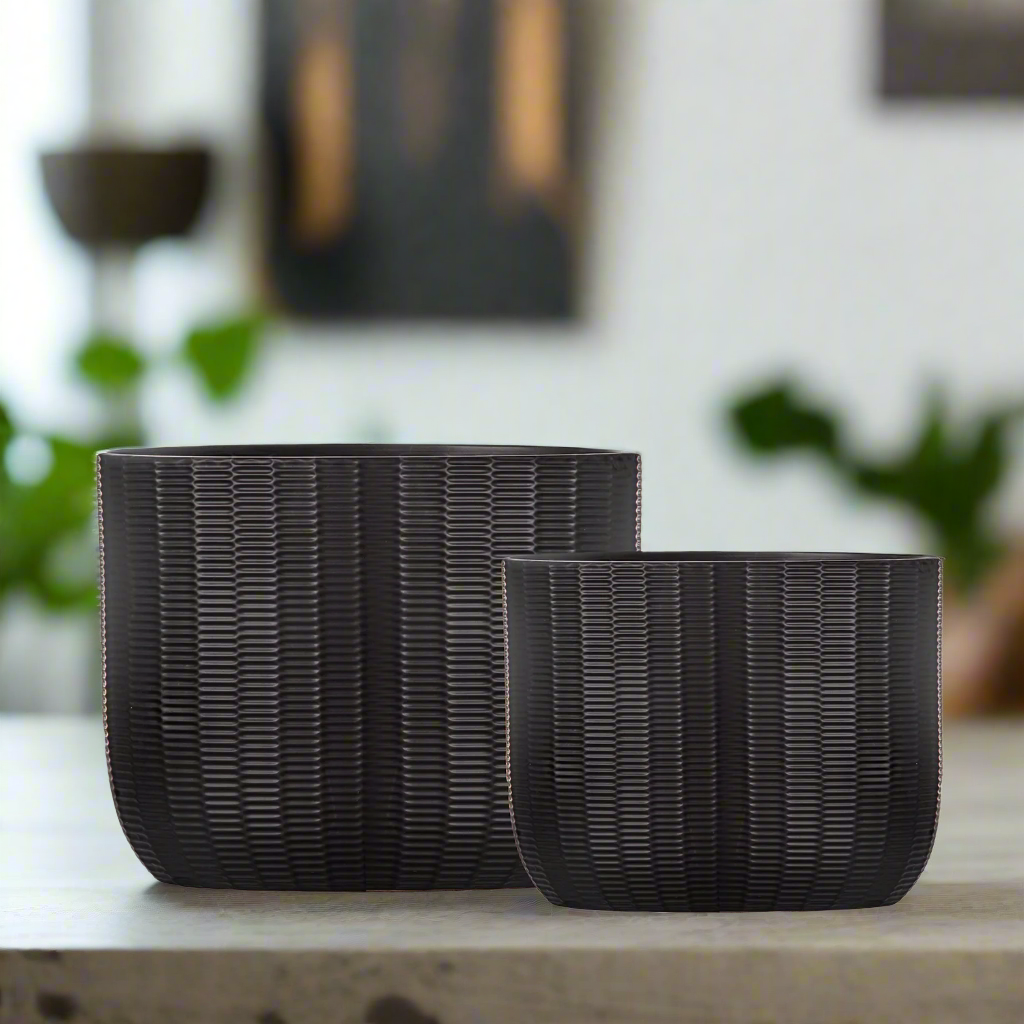 Rheva Ceramic Tall Oval Planter Set (Set of 2)