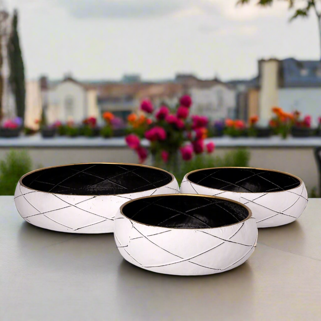 Tavira Metal Round Planter Set (Set of 3)