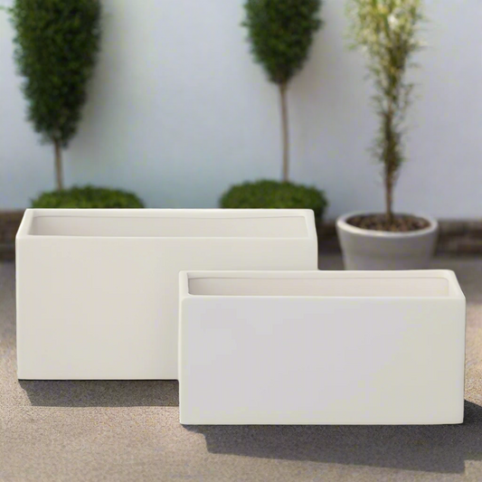 Zayre Rectangle Ceramic Planter Set (Set of 2)