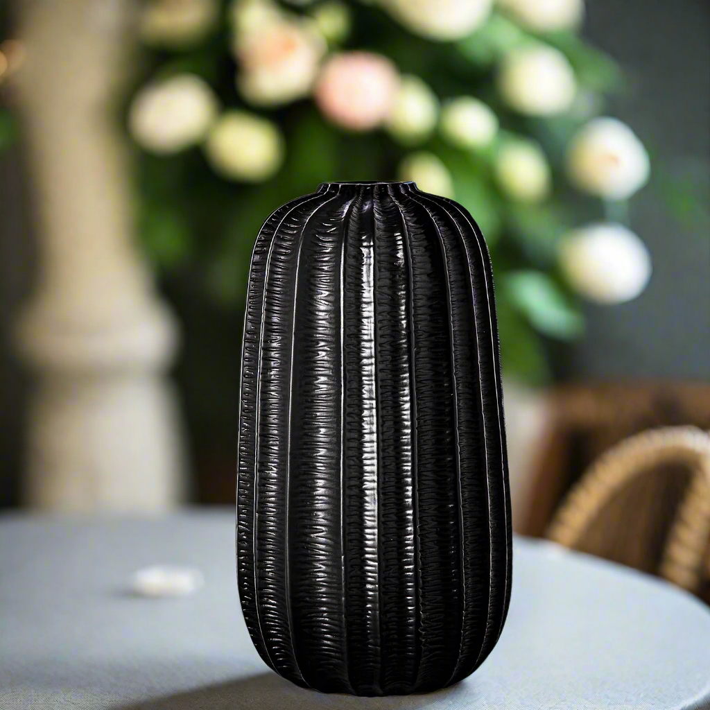 Margot Ceramic Embossed Column Vase