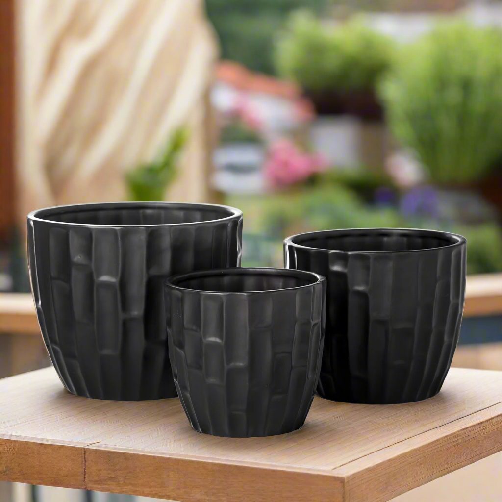Palis Ceramic Round Planter Set (Set of 3)