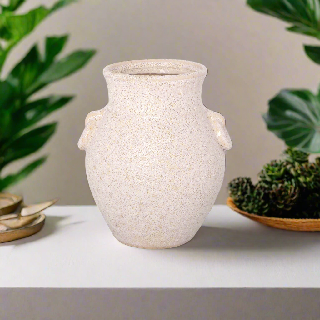Blanche Ceramic Amphora Vase