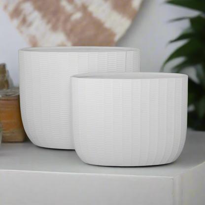 Rheva Ceramic Tall Oval Planter Set (Set of 2)