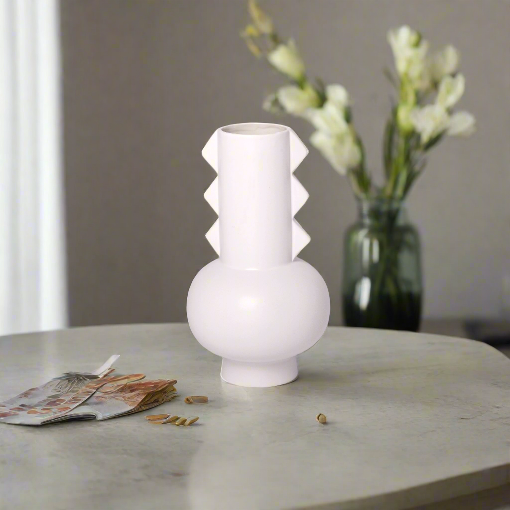 Adie Ceramic Vase with Glazed Matte Finish
