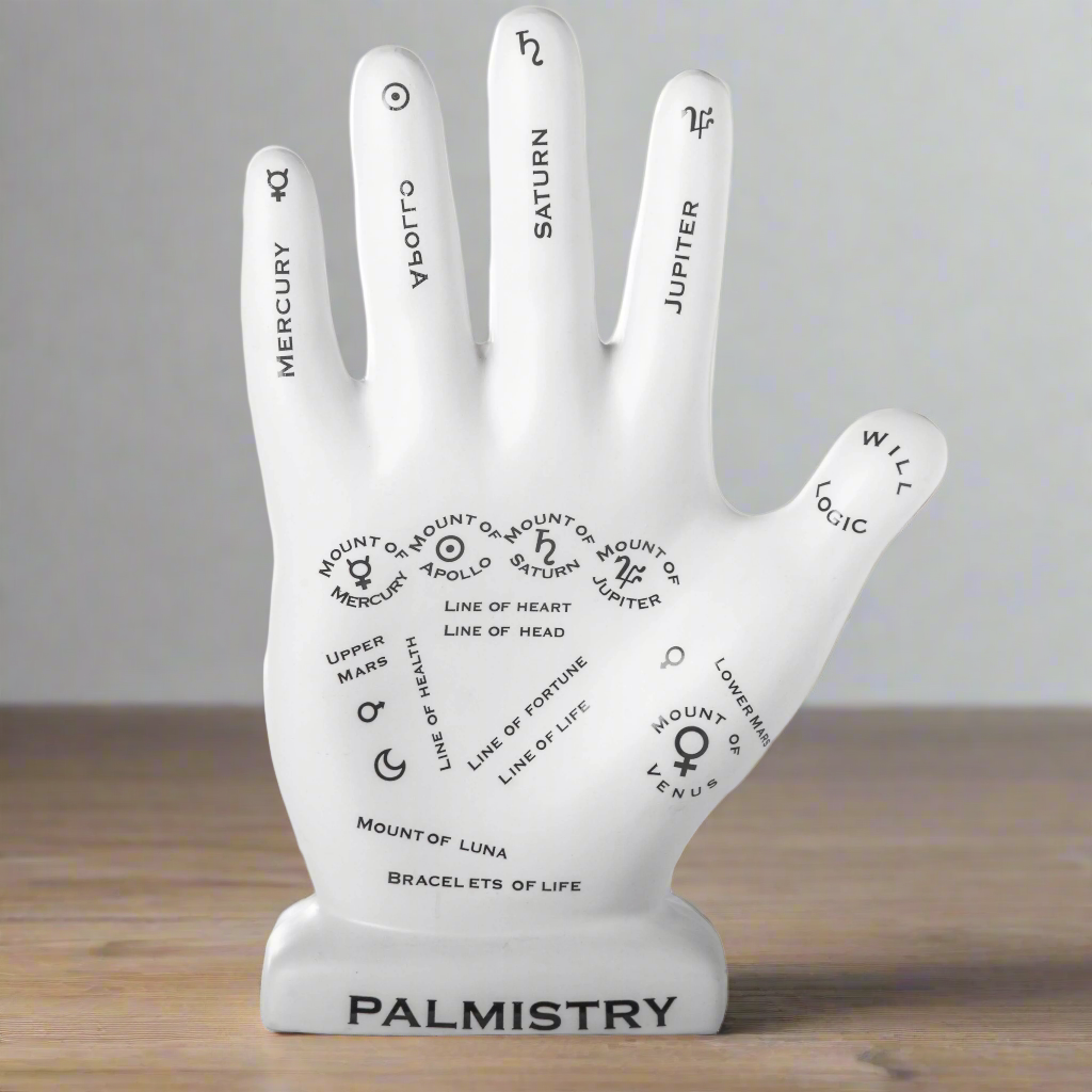 Astora Ceramic Right Hand Figurine with Astro Palmistry Design