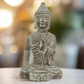 Kileigh Cement Buddha Figurine with Candle Holder
